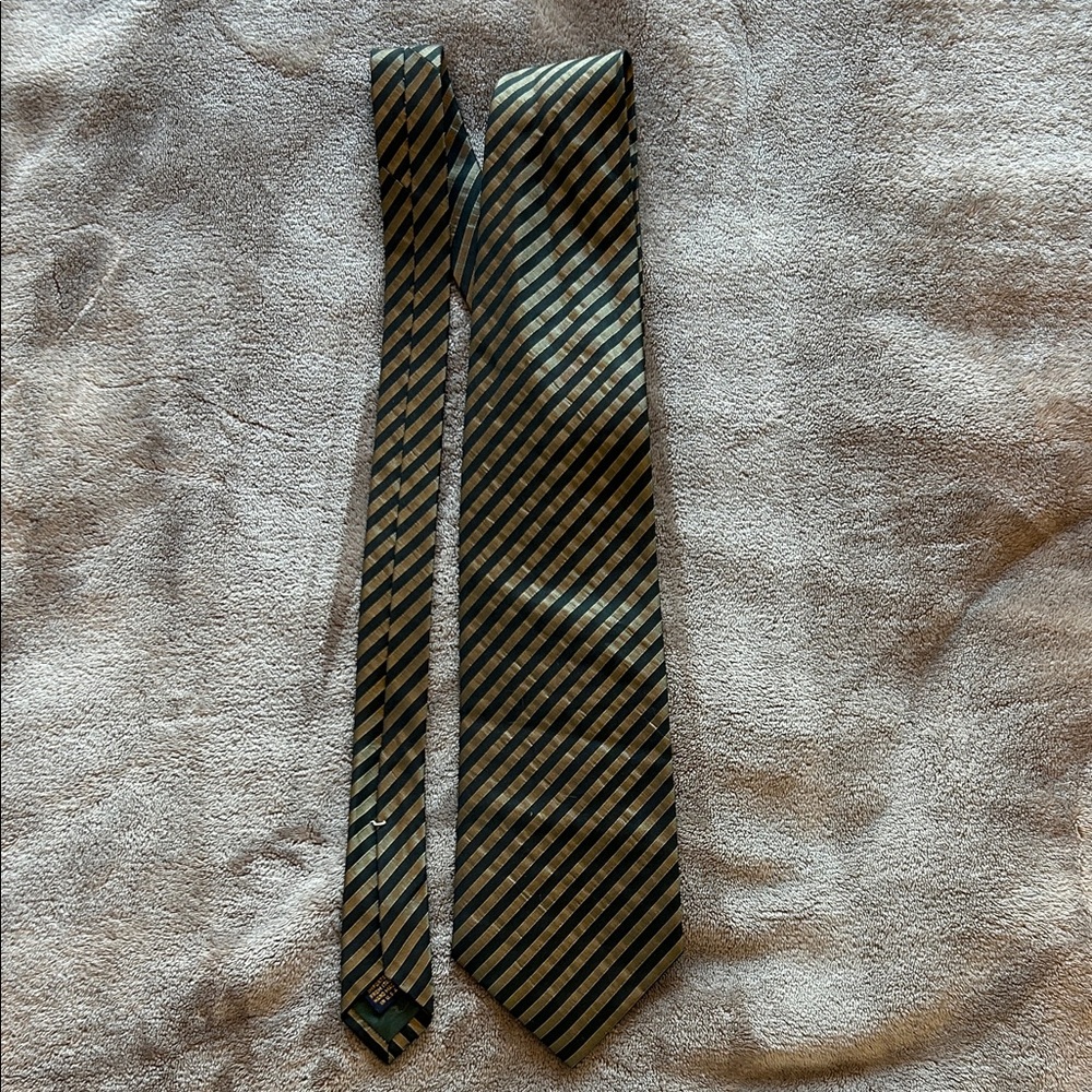 Classic Striped Black and Green Men's Tie